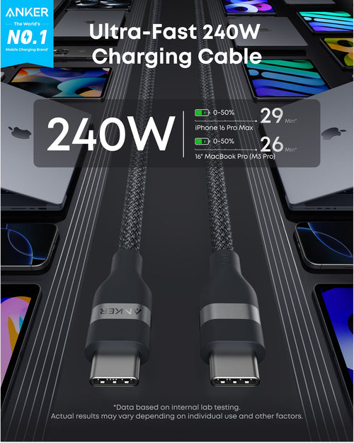 Anker Braided USB-C Cable — 3 ft, 6 ft or 10 ft